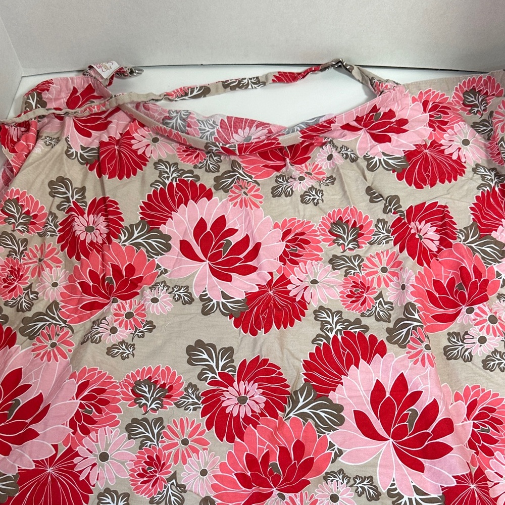 Udder cover red and pink  floral nursing cover